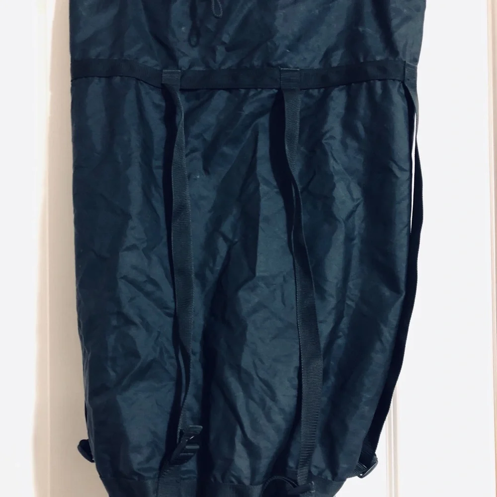 Black Nylon Duffel Backpack-Style Carry Bag